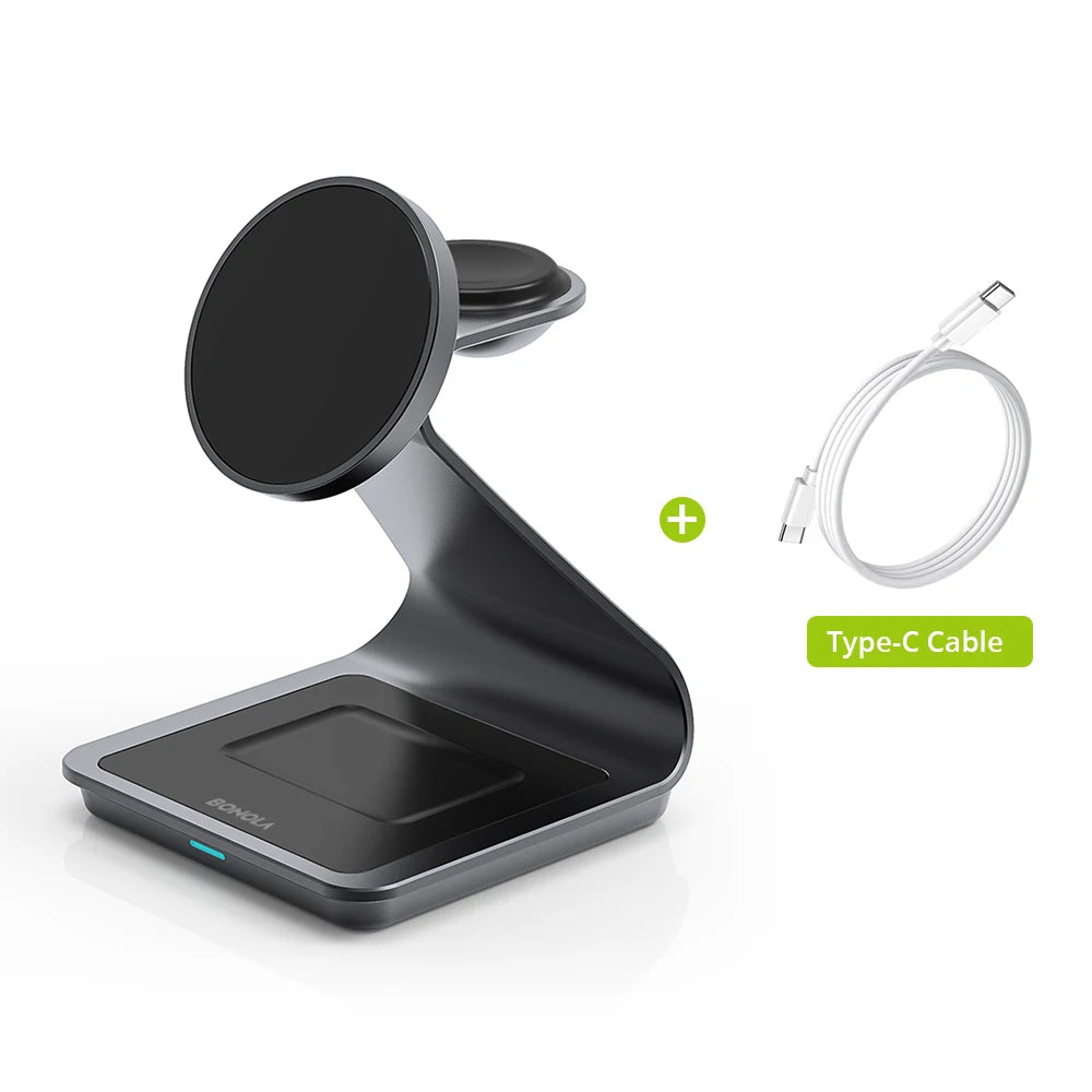Magnetic 3 in 1 Wireless Charger (For iPhone)