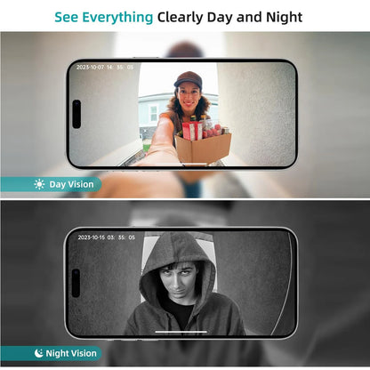 Tuya WiFi Home Smart Video doorbell Outdoor bidirectional HD door eye camera 1080P support SD card cloud storage waterproof