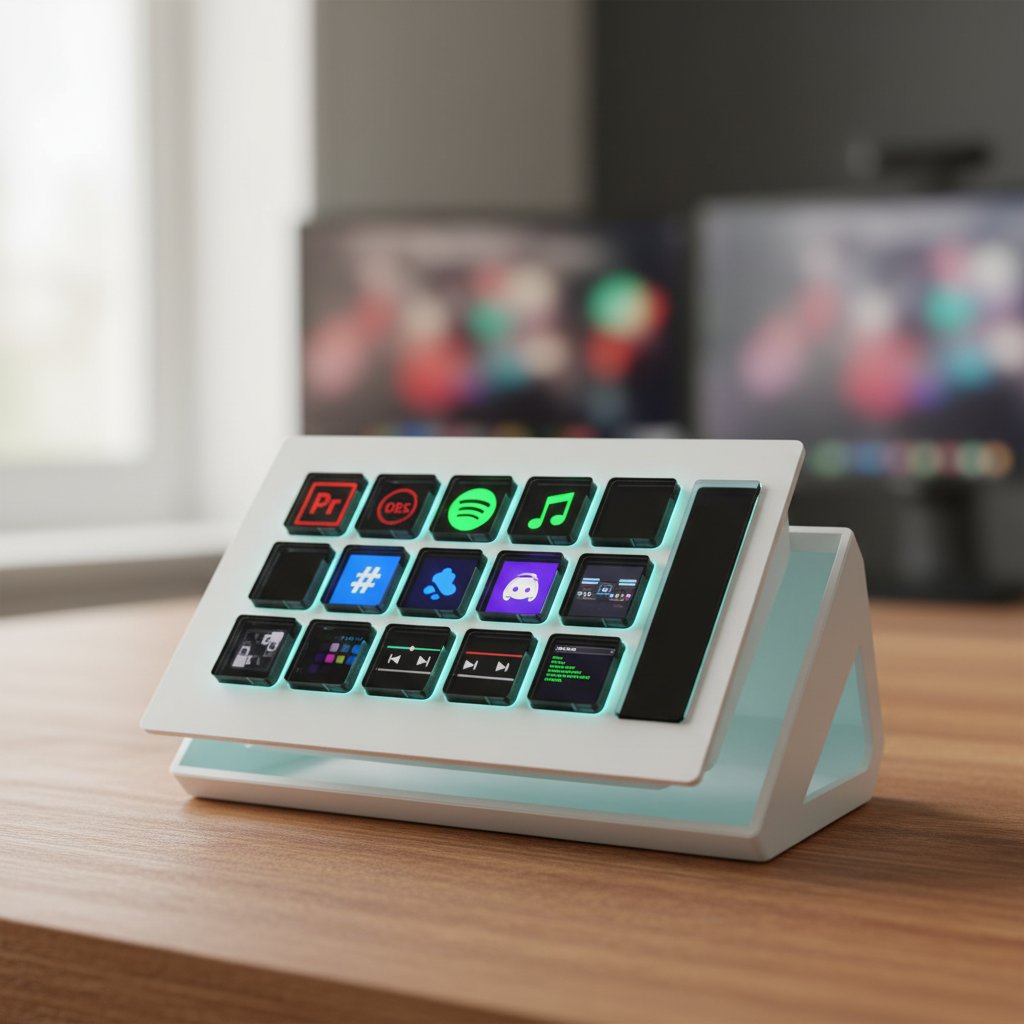 Dreemdex D10 with all 15 LCD keys lit up with app icons